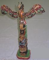Model totem pole; Eagle, Killer Whale, Bear (in the style of Charlie James)