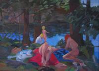 Four Bathers by the Lake