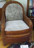 Untitled (Reproduction Leather Tub Chair and Cushions)