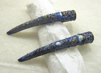 Chinese Silver and Enamel Nail Guards