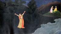 Radha in search of her lover.