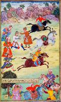 Babar Falls from his Horse