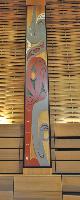 House Beam Design for Ceremonial Hall (Blue Heron with Frog, Red Wing)