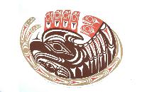 Coast Salish Rattle Design: Thunderbird and Two Headed Serpent