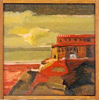 Untitled (House on a Cliff over Water)