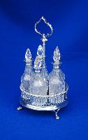 English Silver 5 Bottle Cruet Set