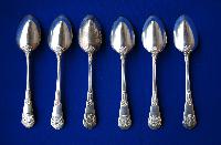 Set of 6 French Silver Table Spoons