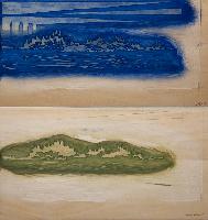 Untitled (Nootka Light woodblock; dark blue and olive green)
