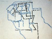 Untitled (Blue and Black lines)