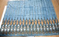 Untitled (blue, brown, and white textile)