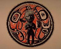 Haida Argillite Plate Design; Sea Wolf and Shaman