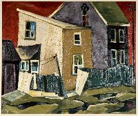 Untitled (Urban scene with run down buildings)