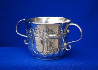 English Silver Double-Handled Porringer