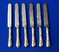 Set of 6 French Silver Table Knives