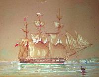 Frigate off the Isle of Wight