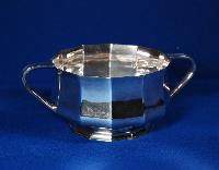 12 Sided, Two handed Silver Bowl