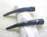 Chinese Silver and Enamel Nail Guards