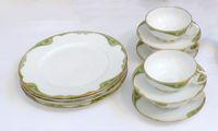 Untitled (Limoges Porcelain Place Setting (teacups, saucers, plates))
