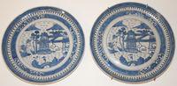 Blue China plates