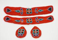Orange Beaded Fabric Applique Patches