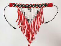 Zulu Choker with Red, White and Black Beads