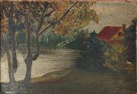 Landscape of Shore with Trees and House