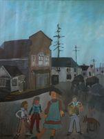 Untitled (Figures in Town Scene)