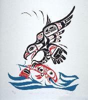 Eagle Catching Spring Salmon