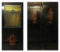 Cupboard with decorated doors