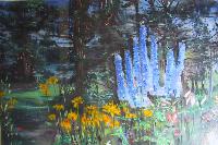 Untitled (Blue and Yellow Flowers in Garden)