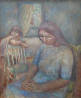 Untitled (Woman sitting in room with child)