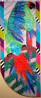 Untitled (Banner with Red, Blue and Green Parrots)