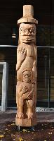 Welcome Post - Traditional Coast Salish Man