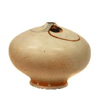 Untitled (White Vase with Brown Markings)