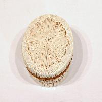 Untitled (Porcupine Quill White Oval Basket)