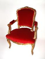 French Gilt Wood Arm Chair