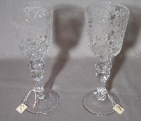 Russian Engraved Glass Goblet: one of a pair