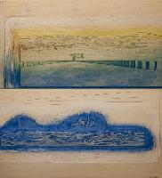Untitled (Nootka Light woodblock; Lt blue and yellow/lt blue)