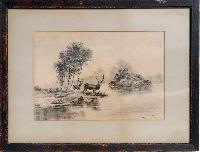 Untitled (Wilderness Scene in Charcoal)
