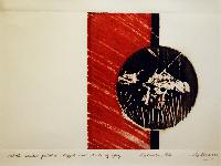 With Scarlet Patches Tagged and Shreds Of Grey