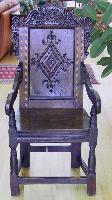 Untitled (Joined English armchair of oak with bog inlay)