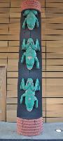 House Post; Frogs Emerging After Great Flood
