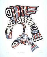 Kwakiutl Sea Eagle And Salmon