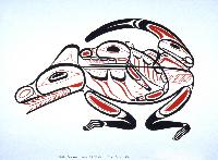 Haida Sea Wolf (Wasgo) And Whale